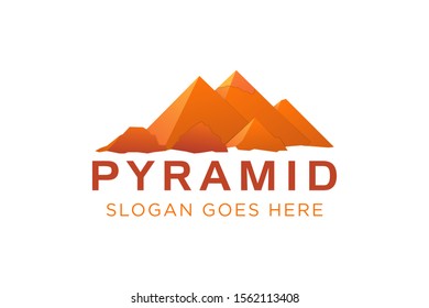 Polygonal triangle Pyramid Logo design Template vector illustration