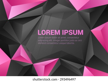 Polygonal triangle shapes black gray rose vector abstract background mockup template with space for text. Polygons backgrounds collection.