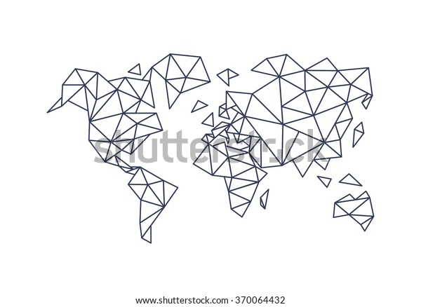 Polygonal Triangle World Map Stock Vector (Royalty Free) 370064432