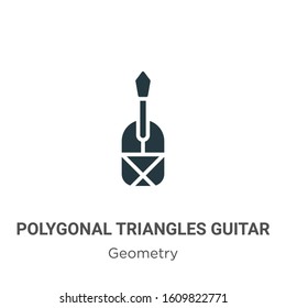 Polygonal triangles guitar glyph icon vector on white background. Flat vector polygonal triangles guitar icon symbol sign from modern geometry collection for mobile concept and web apps design.