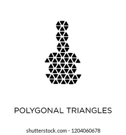 Polygonal triangles guitar icon. Polygonal triangles guitar symbol design from Geometry collection. Simple element vector illustration on white background.