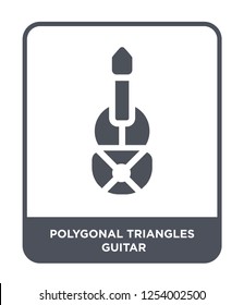 polygonal triangles guitar icon vector on white background, polygonal triangles guitar trendy filled icons from Geometry collection, polygonal triangles guitar simple element illustration