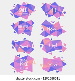Polygonal triangles, hipster cosmic logo,  geometry triangle abstract logo figures elements mystic polygon creative triangulum vector illustration