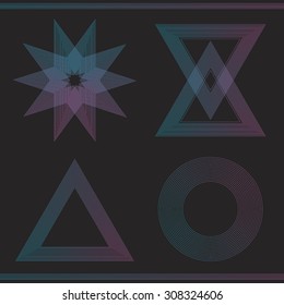 Polygonal triangles, hipster cosmic logo, space icon