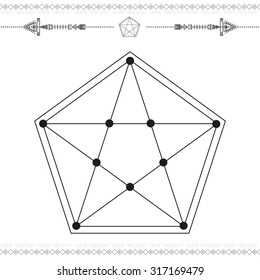 Polygonal triangles, hipster cosmic logo, space icon