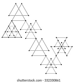 Polygonal Triangles . Hipster Line Design Element . Geometric Logo . Vector .