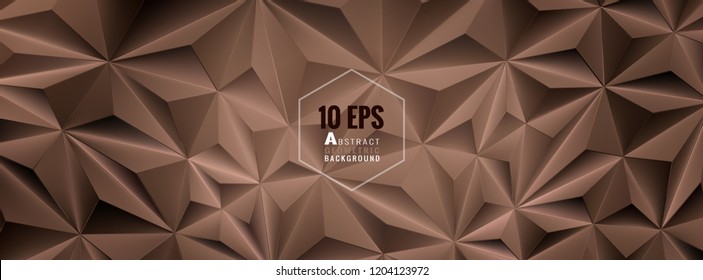 Polygonal triangular abstract 3d vector brown chocolate background banner