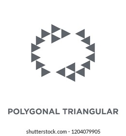 Polygonal triangular recycle symbol icon. Polygonal triangular recycle symbol design concept from Geometry collection. Simple element vector illustration on white background.