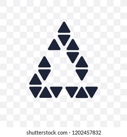 Polygonal triangular recycle symbol transparent icon. Polygonal triangular recycle symbol symbol design from Geometry collection. Simple element vector illustration on transparent background.