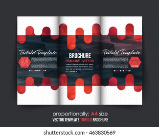 Polygonal Tri-Fold Brochure Design. Corporate Leaflet, Cover Template