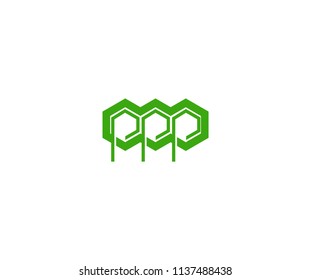 Polygonal Triple P Vector Design Logo