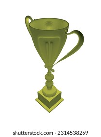 Polygonal Trophy cup. Winner's trophy icon vector is a symbol of victory in a sports event, award polygonal. Champions award, sport victory, winner prize concept. 3D..