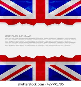 Polygonal UK Flag.Geometric flag of United Kingdom.Vector British Flag.