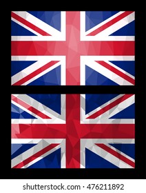 Polygonal UK flag.Geometric flag of United Kingdom. Vector illustration.