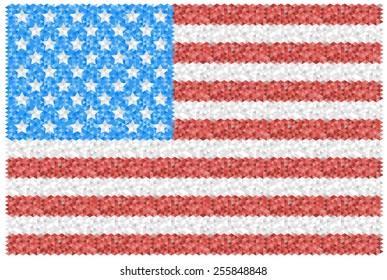 Polygonal United States  flag. Vector illustration