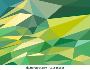 Polygonal vector abstract background. Green color.