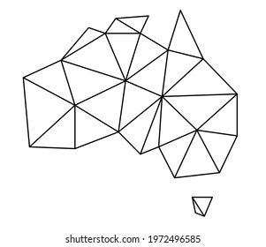 Polygonal vector Australia map on white background. Vector illustration.