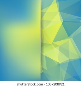 Polygonal vector background. Blur background. Can be used in cover design, book design, website background. Vector illustration. Yellow, blue colors.