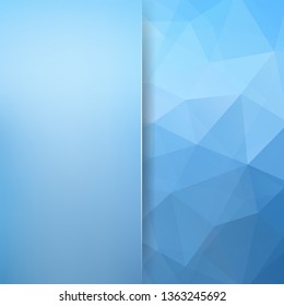 Polygonal vector background. Blur background. Can be used in cover design, book design, website background. Vector illustration. Pastel blue color