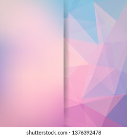 Polygonal vector background. Blur background. Can be used in cover design, book design, website background. Vector illustration. Pink, blue colors.