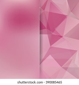 Polygonal vector background.  Blur background. Can be used in cover design, book design, website background. Vector illustration. Pink color. 