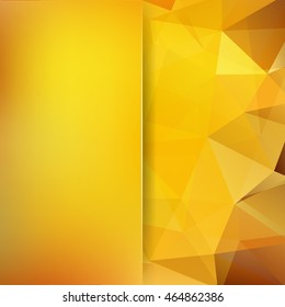 Polygonal vector background.  Blur background. Can be used in cover design, book design, website background. Vector illustration. Yellow, orange colors. 