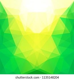 Polygonal vector background. Can be used in cover design, book design, website background. Vector illustration. Yellow, green, white colors.