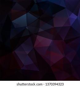Polygonal vector background. Can be used in cover design, book design, website background. Vector illustration. Dark blue, purple colors.