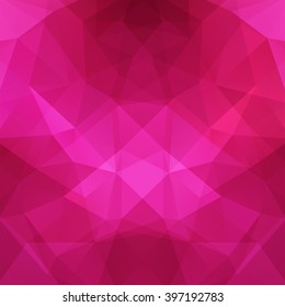 Polygonal vector background.  Can be used in cover design, book design, website background. Vector illustration. Pink color. 