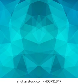 Polygonal vector background.  Can be used in cover design, book design, website background. Vector illustration. Blue color. 