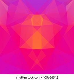 Polygonal vector background.  Can be used in cover design, book design, website background. Vector illustration. Pink, yellow colors. 