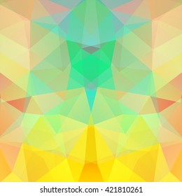 Polygonal vector background.  Can be used in cover design, book design, website background. Vector illustration. Yellow, orange, green colors. 