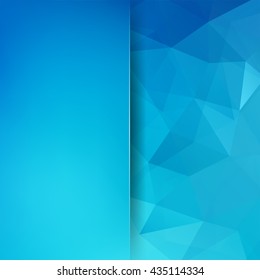 Polygonal vector background.  Can be used in cover design, book design, website backdrop. Vector illustration. Blue color. 