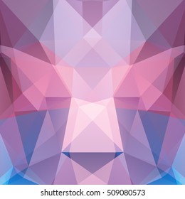 Polygonal vector background.  Can be used in cover design, book design, website background. Vector illustration. Pink, blue colors