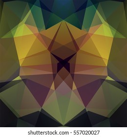Polygonal vector background.  Can be used in cover design, book design, website background. Vector illustration. Brown, green colors. 