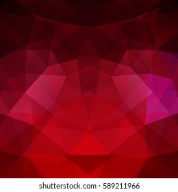 Polygonal vector background.  Can be used in cover design, book design, website background. Vector illustration. Red, black, pink colors. 