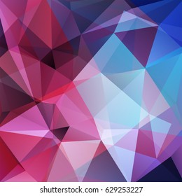 Polygonal vector background. Can be used in cover design, book design, website background. Vector illustration. Pink, blue colors.