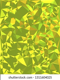 Polygonal vector background. A set of  polygons of different shades of yellow and green colors create a festive mood.