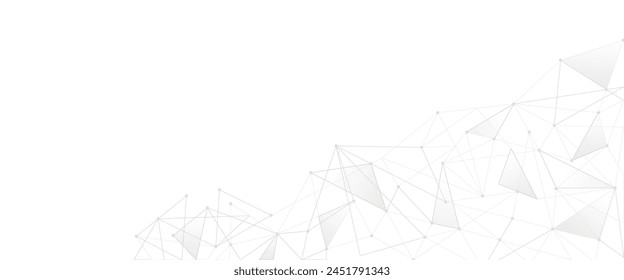 Polygonale Vektorgrafik Hintergrund. Dreieckiges geometrisches Muster. Durch Linien verbundene Punkte. Technologie abstrakter Hintergrund.