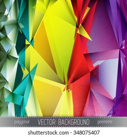  Polygonal Vector Background. Vintage Paper Texture 