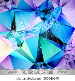  Polygonal Vector Background. Vintage Paper Texture 