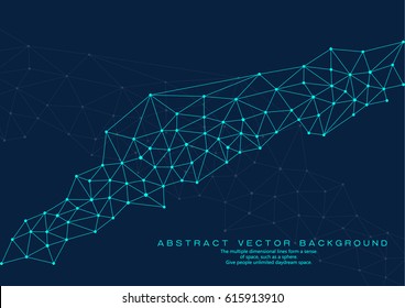 Polygonal vector background.Geometric wire-frame background.Abstract technology pattern.