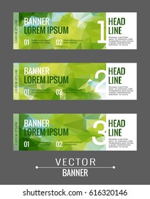 Polygonal vector banner. green