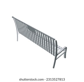 Polygonal Vector Bench isolated. Wooden bench isolated on white background. Park bench isolated over a white background, wrought-iron, vector illustration polygonal of outdoor bench. 3D.