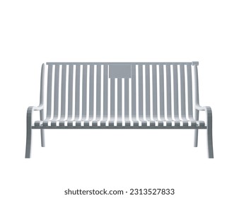 Polygonal Vector Bench isolated. Wooden bench isolated on white background. Park bench isolated over a white background, wrought-iron, vector illustration polygonal of outdoor bench. 3D.