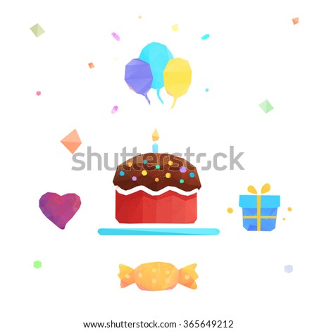 Polygonal vector birthday cake