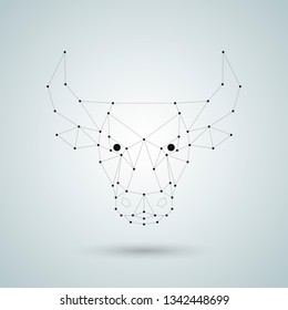 Polygonal vector bull head.