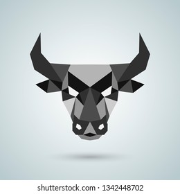 Polygonal vector bull head.