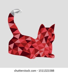 polygonal vector cat background colorful
