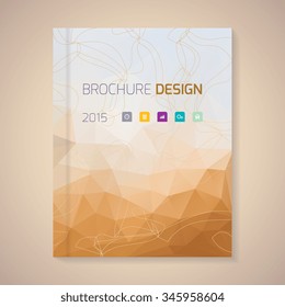 Polygonal vector design template layout for brochure